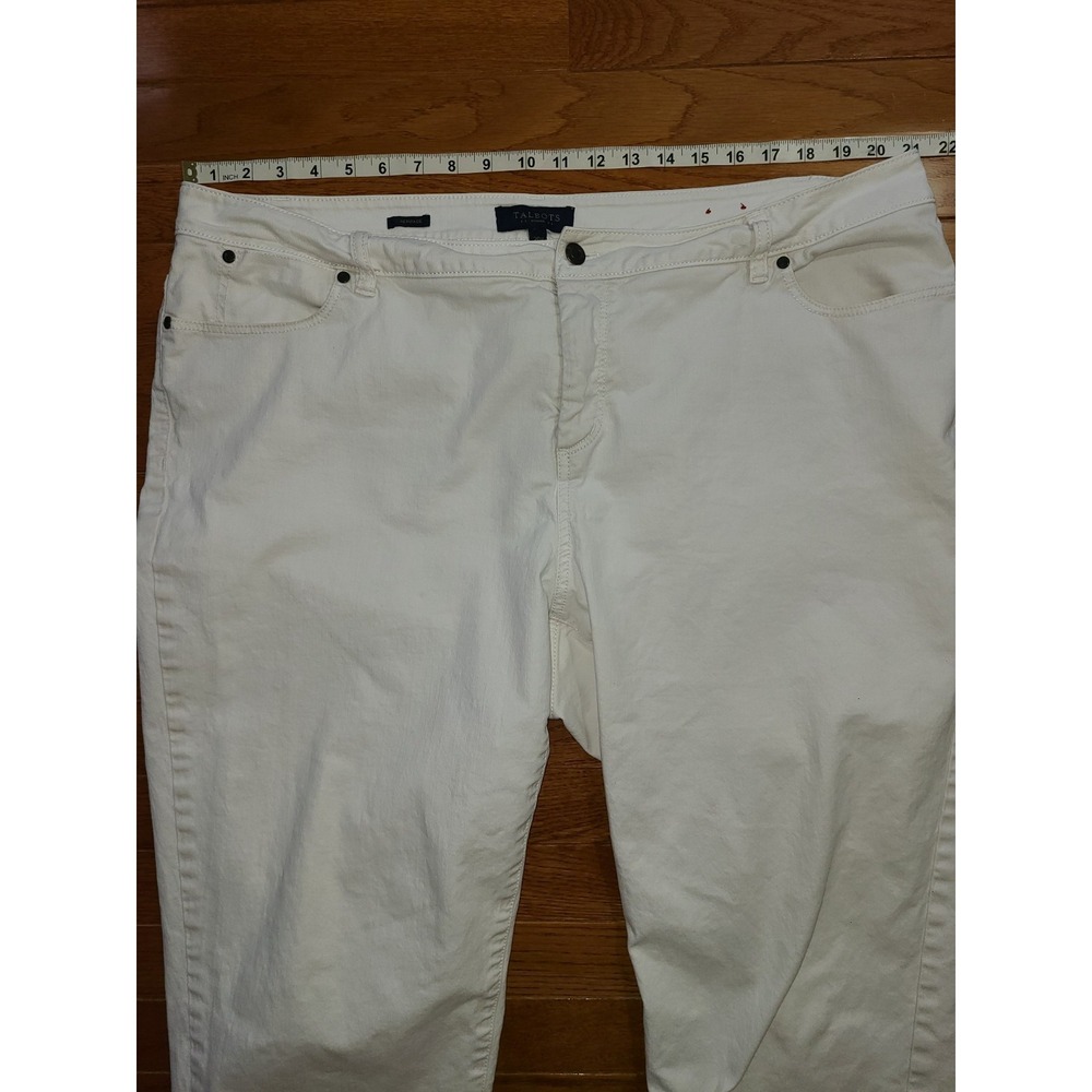 Talbots Women's  Jeans Straight Ankle Heritage Hi Rise White 5‎ Pocket 20W - Picture 4 of 6